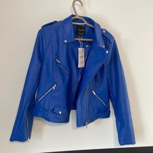 Zara Trafaluc XL blue leather jacket